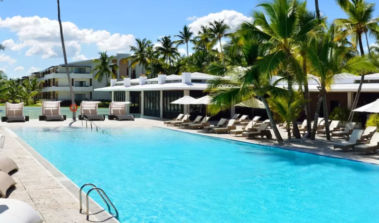 One of several large swimming pools of Catalonia Royal Bavaro hotel